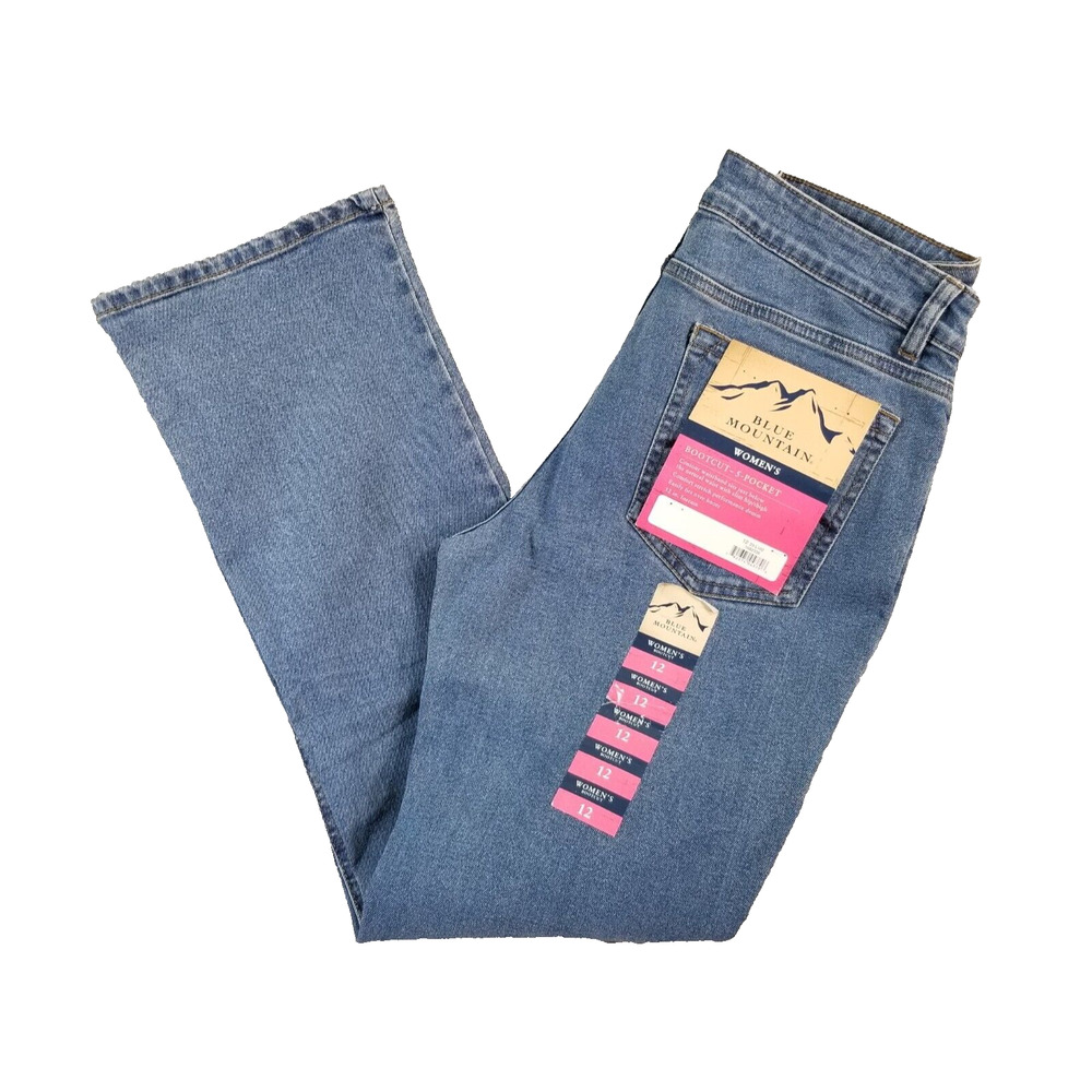 Blue Mountain Womens Jeans 12 32x32 Bootcut Blue Denim Classic New Pants